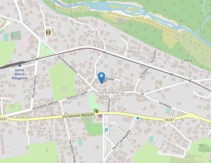 Mappa del centro di Santa Maria Maggiore con la posizione dell'appartamento